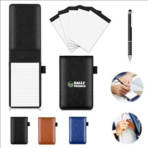 PU Leather Portable Mini Notebook with Metal Pen